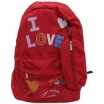 جينيريك حقيبة ظهر أنيقة من I Love U مع مقلمة للمدرسة 13 انش - احمر