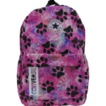 جينيريك حقيبة ظهر كاجوال من اثار اقدام في الفضاء مع جيوب متعددة للمدرسة والرياضة 15 انش - وردي