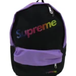 سوبريم حقيبة مدرسية عالية الجودة مع حقيبة ظهر مدرسية بجيوب أمامية 13 انش - اسود / بنفسجي