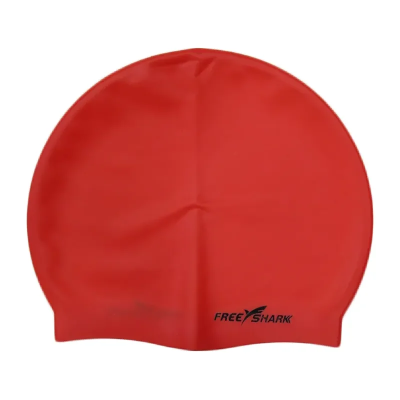 Free Shark Professional Silicone Swimming Cap Ponnet - Red