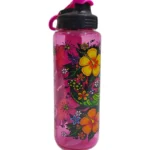 كولجير زجاجة مياه بلاستيكية بتصميم زهرة مع عصا للفريزر 946 ملليلتر - وردي