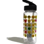 كولجير زجاجة مياه بلاستيكية برسمة ايموجيز مع شفاطة 709 ملليلتر - شفاف