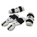 موتو مجموعتان من واقيات الساق وواقي القدمين - ابيض