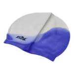Generic Silicone Swimming Cap - White/Blue