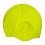 Generic Silicone Swimming Cap With Ear covers - Yellow