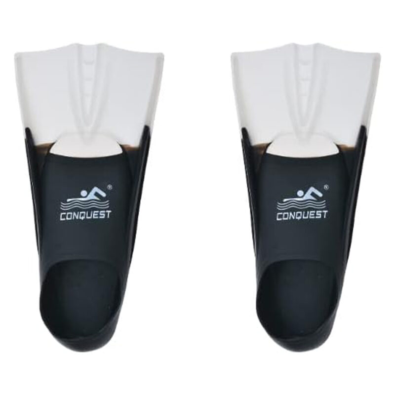 Conquest BF11 Silicon Shark Swimming Fins For Unisex — Black/Transparent