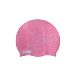 أرينا بونية سباحة من السيليكون برسمة ازهار — وردي