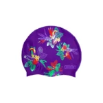Arena Swimming Cap Silicone Tropical Flower — Purple