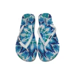 باروت شباشب نسائي خفيفة ناعمة زهور زاهية — تركواز