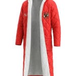 روب سباحة النادي الأهلي مبطن بسوستة - لون أحمر وأبيض