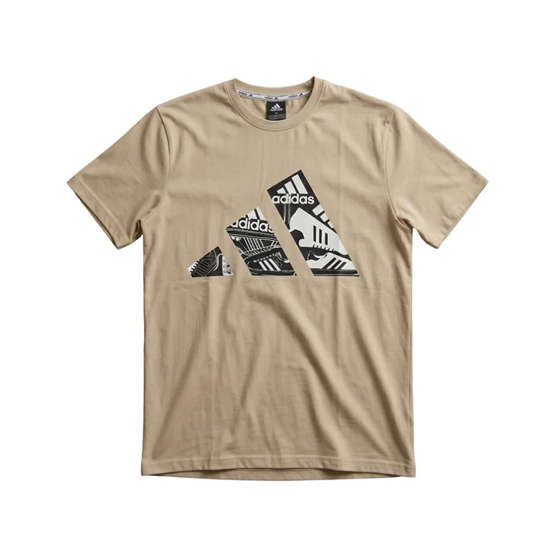 Adidas Men's Future Icons Badge of Sport Graphic Short Sleeve T-Shirt - Beige