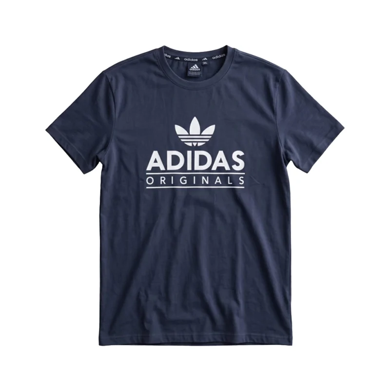 Adidas Men's Trefoil Graphic Short Sleeve T-Shirt - Navy Blue
