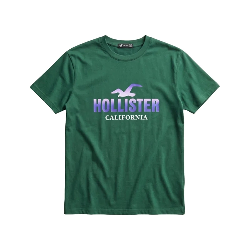 Hollister California Men's Short Sleeve T-Shirt - Green / Purple