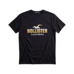 Hollister California Men's Short Sleeve T-Shirt - Black / Gold
