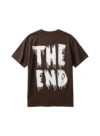 Men's "THE END" Drip Graphic Short Sleeve T-Shirt - Dark Brown - Image 2