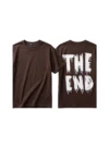 Men's "THE END" Drip Graphic Short Sleeve T-Shirt - Dark Brown - Image 3