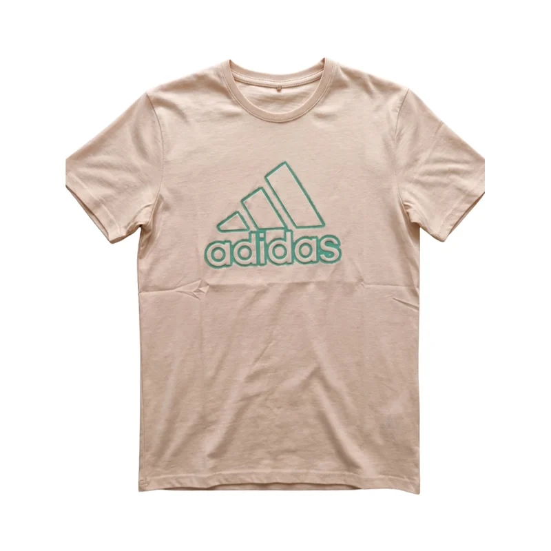 Adidas Men's Badge of Sport Outline Graphic Short Sleeve T-Shirt - Peach / Light Beige