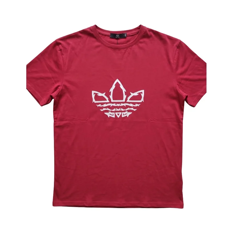 Adidas Men's Trefoil Tribal Outline Graphic Short Sleeve T-Shirt - Red