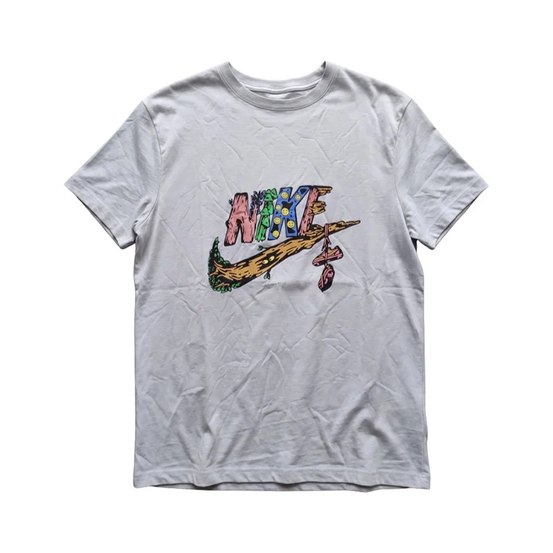 Nike Men's Multi-Color Doodle Graphic Short Sleeve T-Shirt - Gray