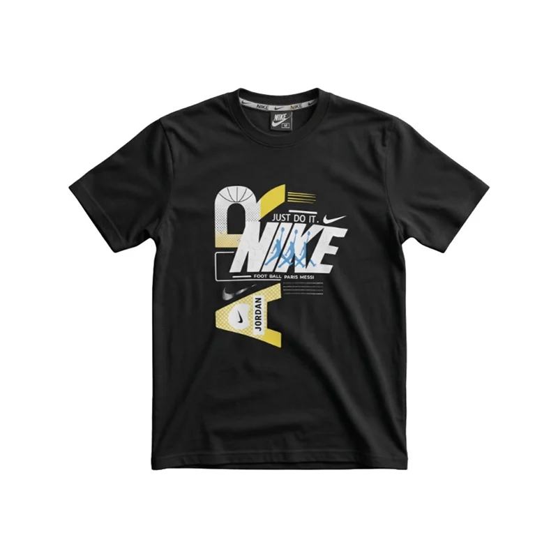 Nike Men's "Just Do It" Football Paris Messi Graphic Short Sleeve T-Shirt - Black
