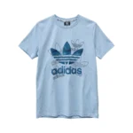 Adidas Men's Multi-Trefoil Graphic Short Sleeve T-Shirt - Light Blue