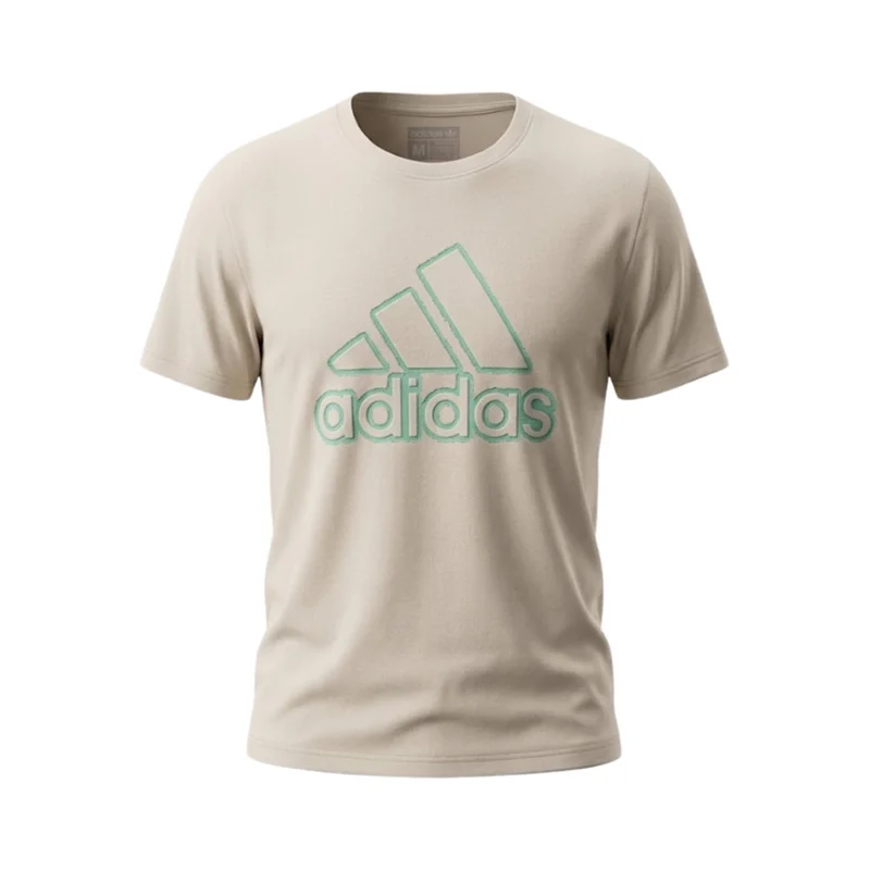 Adidas Men's Sport Outline Graphic Short Sleeve T-Shirt - Beige